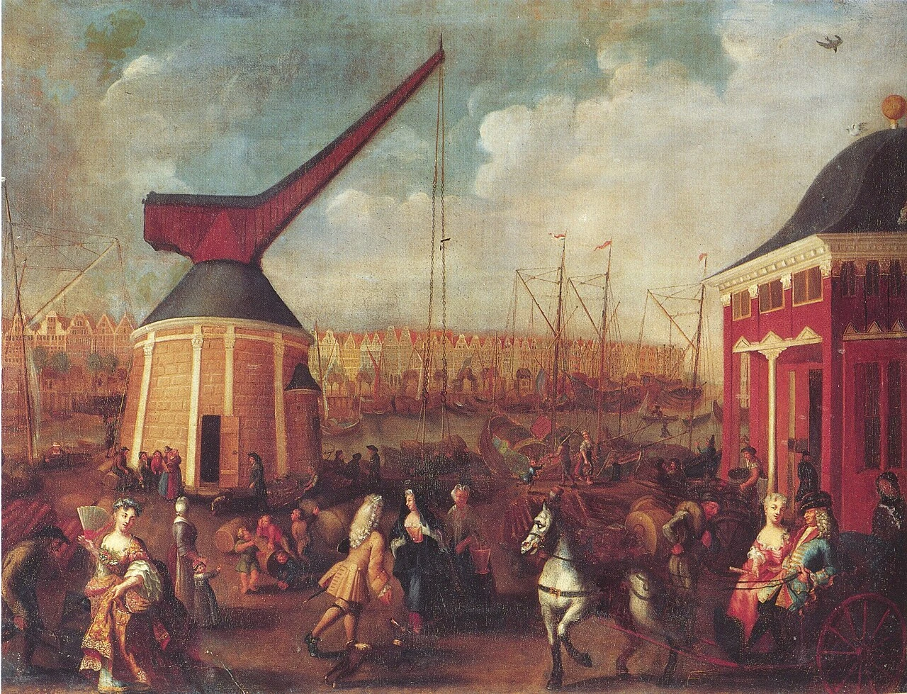 1650-Elias Galli - La nuova gru e la bilancia pubblica nel porto di Amburgo